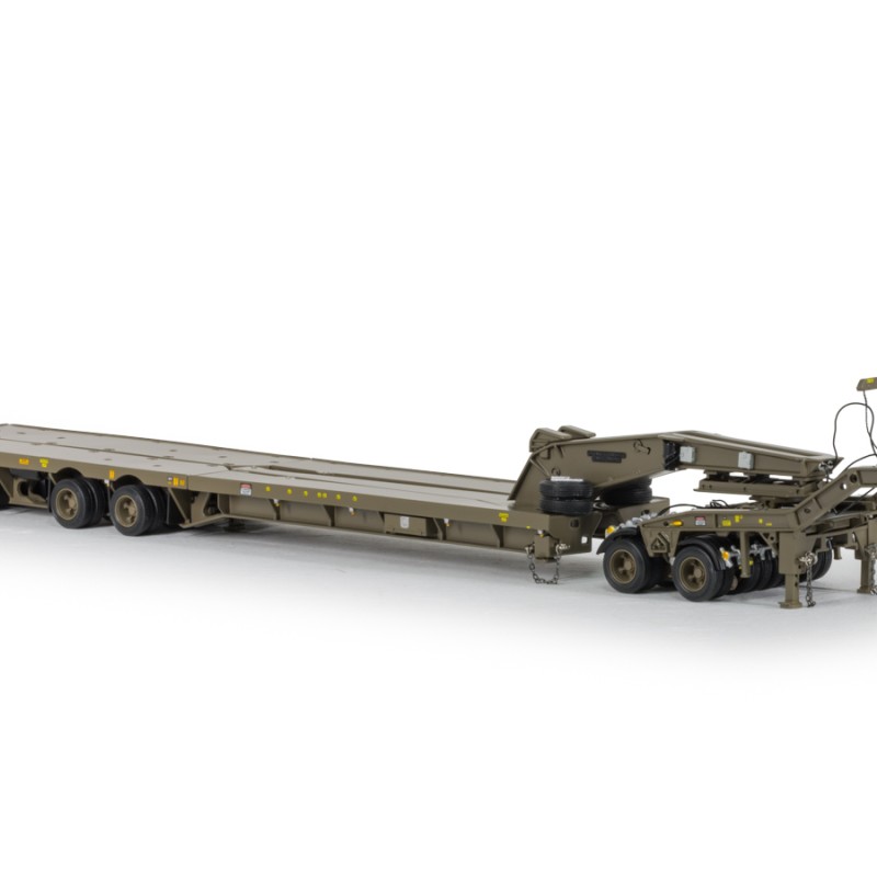Drake ZT09350 Drake 4x8 Swingwing Gooseneck Drop Deck Trailer & 2x8 Dolly Australian Army - Scale 1:50