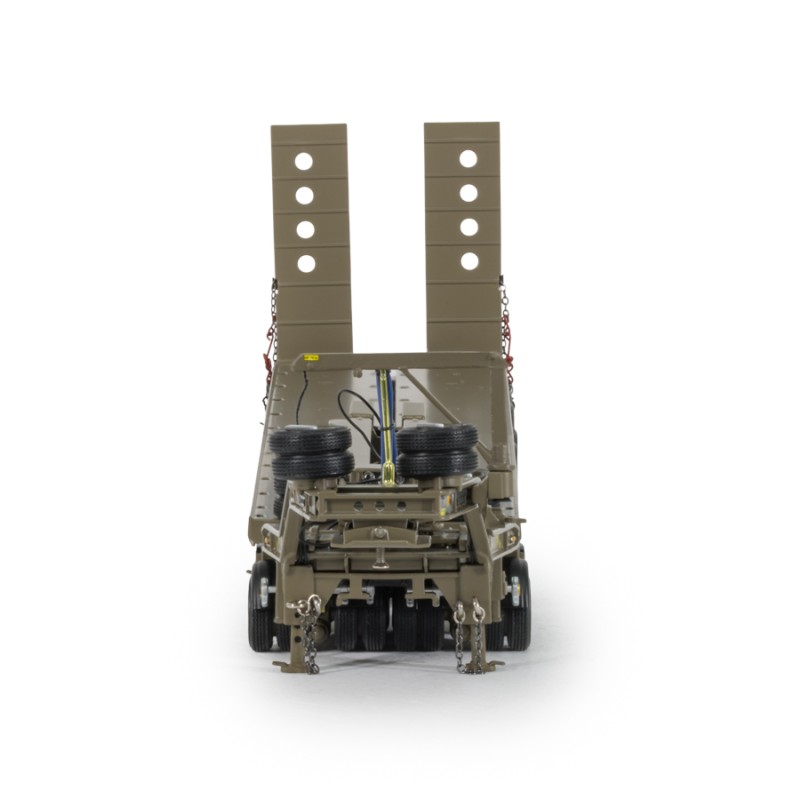 Drake ZT09350 Drake 4x8 Swingwing Gooseneck Drop Deck Trailer & 2x8 Dolly Australian Army - Scale 1:50