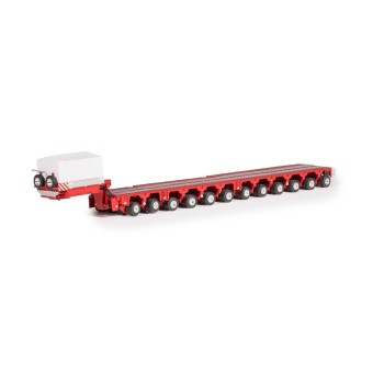 Drake Collectibles ZT09377 Scheuerle Low Loader Steerable Trailer Set Rosso Red - Scale 1:50