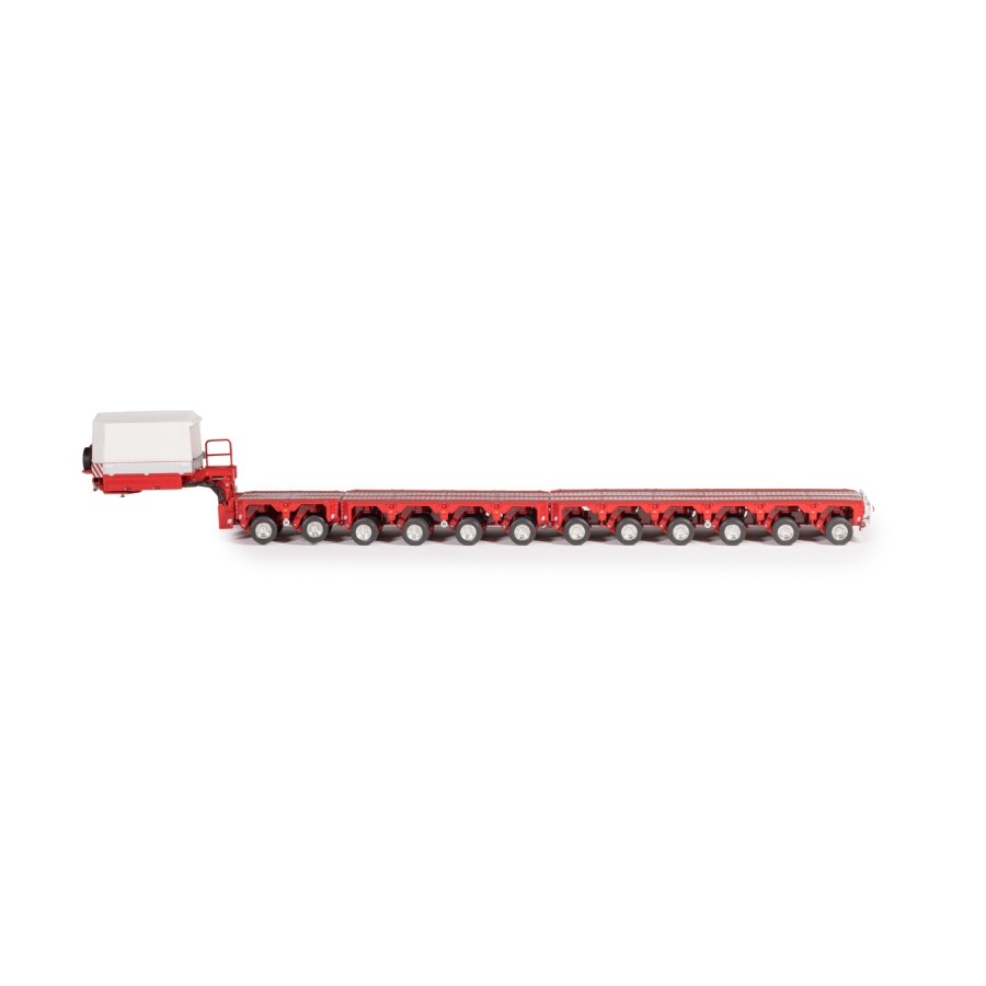 Drake Collectibles ZT09377 Scheuerle Low Loader Steerable Trailer Set Rosso Red - Scale 1:50