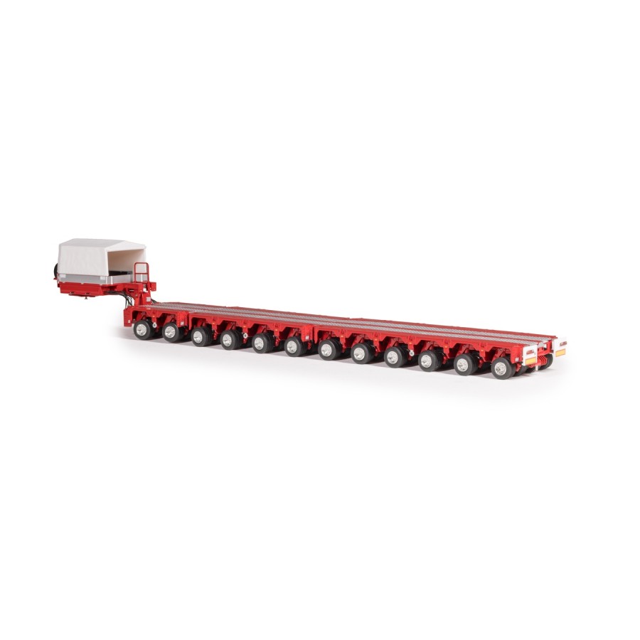 Drake Collectibles ZT09377 Scheuerle Low Loader Steerable Trailer Set Rosso Red - Scale 1:50