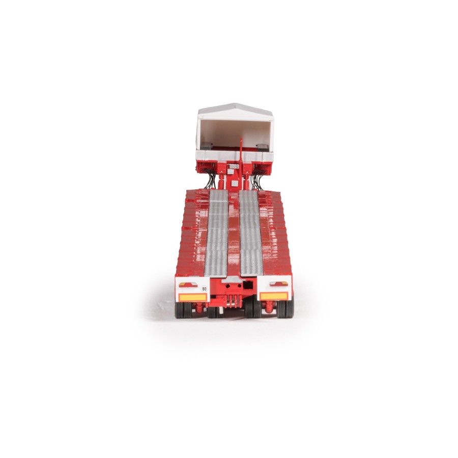 Drake Collectibles ZT09377 Scheuerle Low Loader Steerable Trailer Set Rosso Red - Scale 1:50