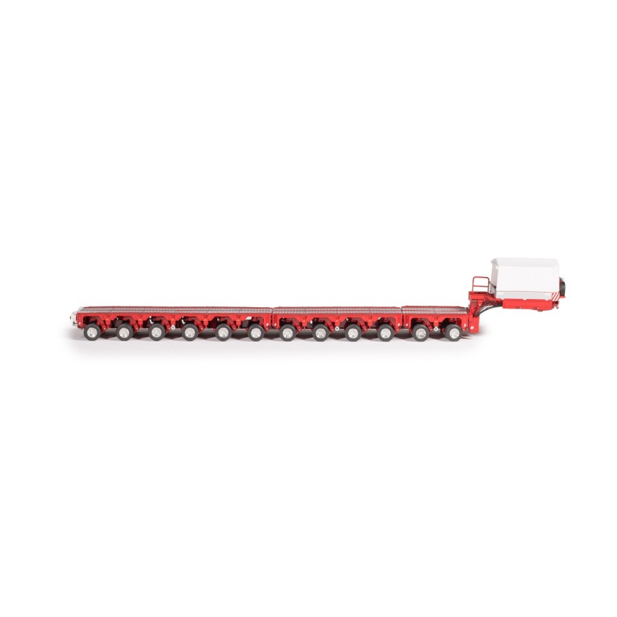 Drake Collectibles ZT09377 Scheuerle Low Loader Steerable Trailer Set Rosso Red - Scale 1:50