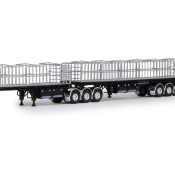 Drake ZT09362 AUSTRALIAN Freighter B Double Trailer Set Black - Scale 1:50
