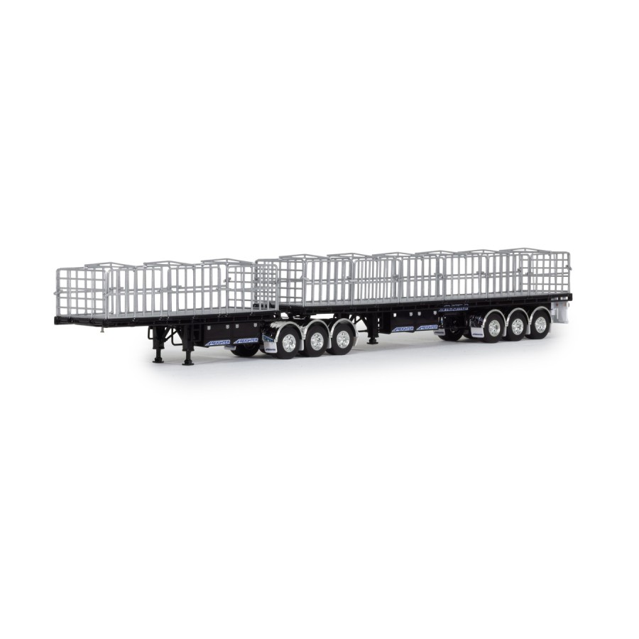 Drake ZT09362 AUSTRALIAN Freighter B Double Trailer Set Black - Scale 1:50
