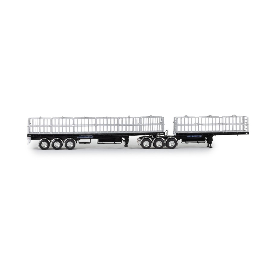 Drake ZT09362 AUSTRALIAN Freighter B Double Trailer Set Black - Scale 1:50