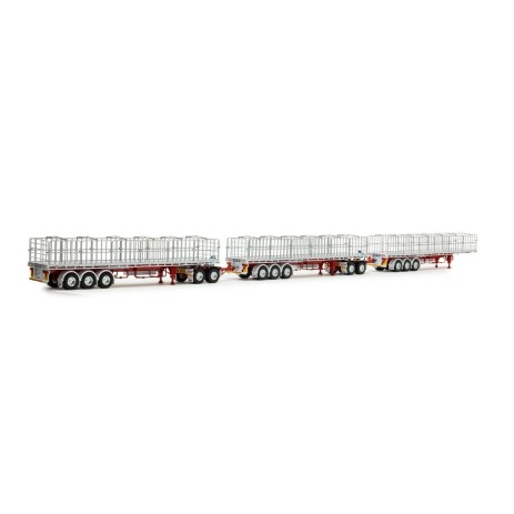 Drake ZT09366 Freighter Flat Top Triple Road Train Set Dawson's Haulage - Scale 1:50