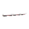 Drake ZT09379 Freighter Triple Flat Top Road Train Set & Dolly Red and White - Scale 1:50