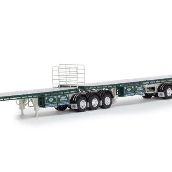 Drake ZT09382 AUSTRALIAN Freighter B Double Flat Top Trailer Set Hi-Quality Heavy Haulage - Scale 1:50