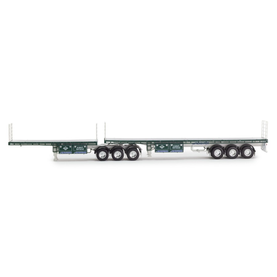 Drake ZT09382 AUSTRALIAN Freighter B Double Flat Top Trailer Set Hi-Quality Heavy Haulage - Scale 1:50