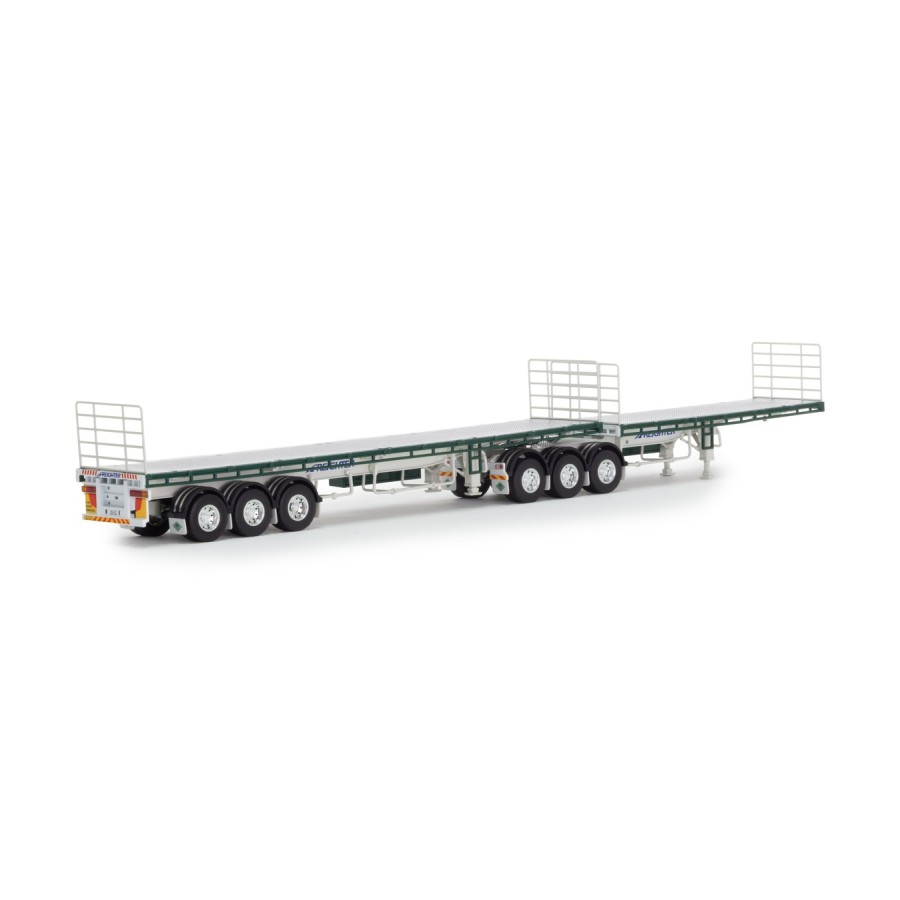 Drake ZT09382 AUSTRALIAN Freighter B Double Flat Top Trailer Set Hi-Quality Heavy Haulage - Scale 1:50