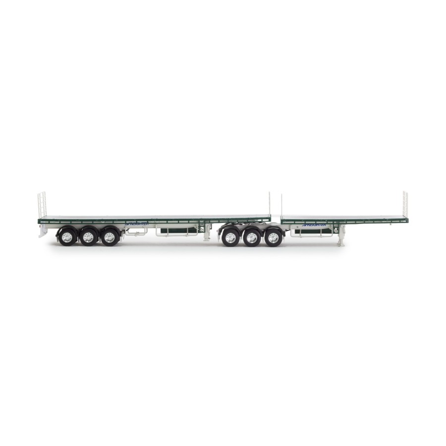 Drake ZT09382 AUSTRALIAN Freighter B Double Flat Top Trailer Set Hi-Quality Heavy Haulage - Scale 1:50