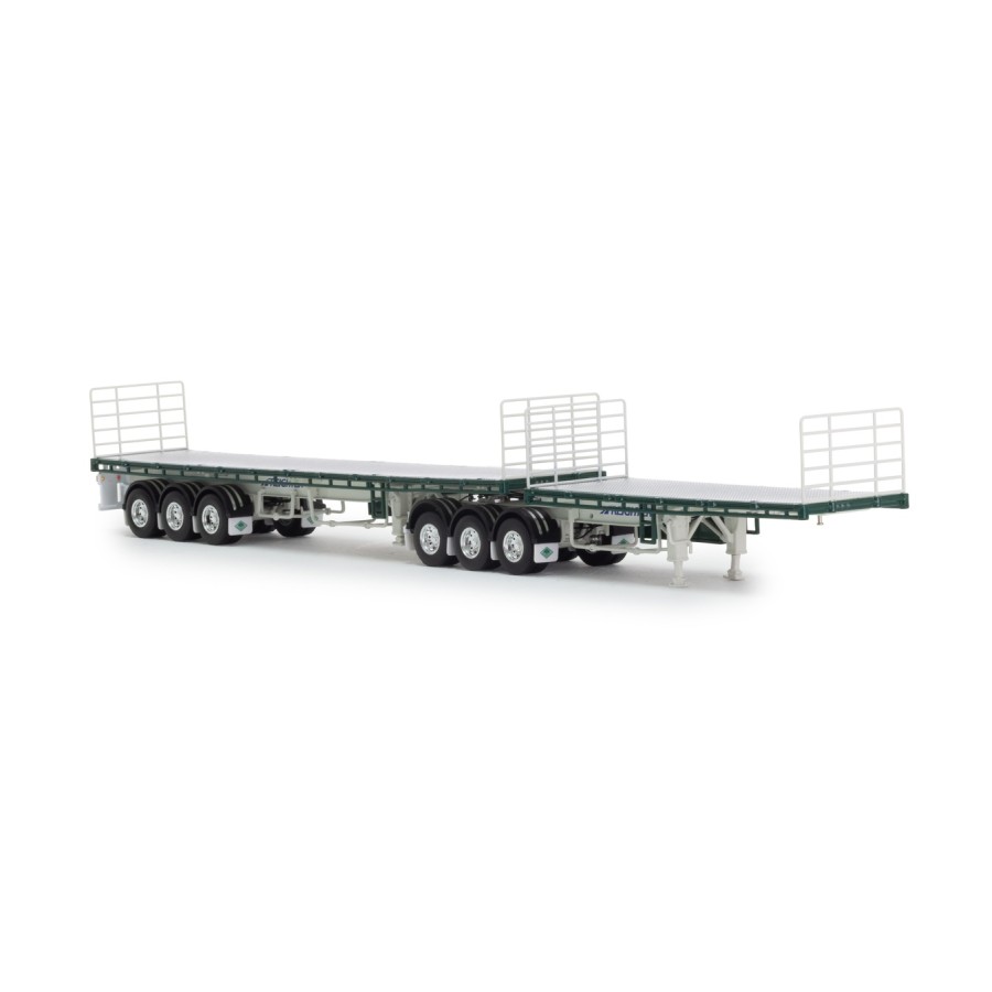 Drake ZT09382 AUSTRALIAN Freighter B Double Flat Top Trailer Set Hi-Quality Heavy Haulage - Scale 1:50