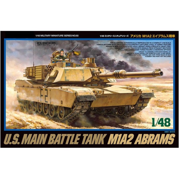Tamiya T32592  - M1A2 Abrams Tank Plastic Model Kit - Scale 1:48
