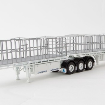 Drake ZT09124 AUSTRALIAN Maxitrans Freighter Flat Top B-Double Trailer Set White - Scale 1:50