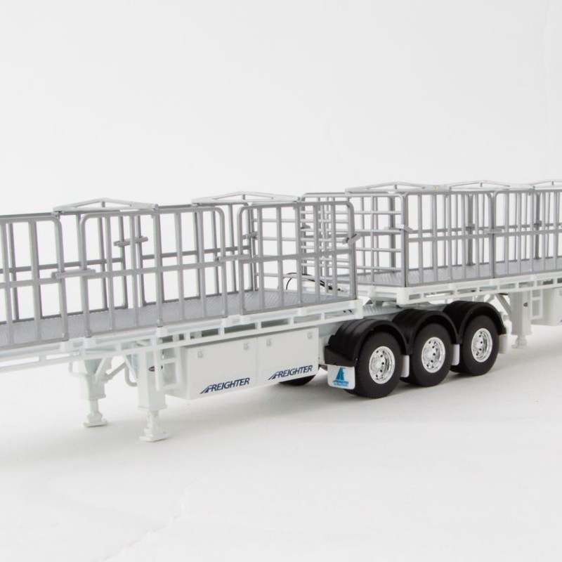 Drake ZT09124 AUSTRALIAN Maxitrans Freighter Flat Top B-Double Trailer Set White - Scale 1:50