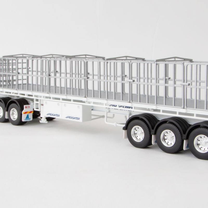 Drake ZT09124 AUSTRALIAN Maxitrans Freighter Flat Top B-Double Trailer Set White - Scale 1:50