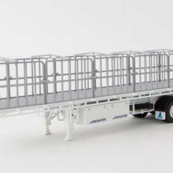 Drake ZT09124 AUSTRALIAN Maxitrans Freighter Flat Top B-Double Trailer Set White - Scale 1:50