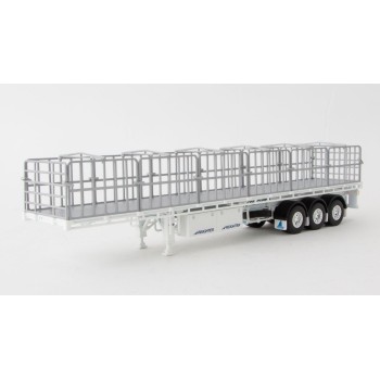 Drake ZT09124 AUSTRALIAN Maxitrans Freighter Flat Top B-Double Trailer Set White - Scale 1:50