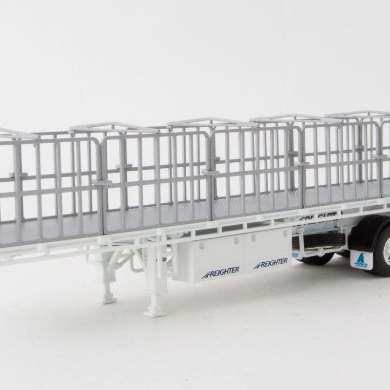 Drake ZT09124 AUSTRALIAN Maxitrans Freighter Flat Top B-Double Trailer Set White - Scale 1:50