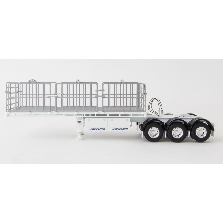 Drake ZT09124 AUSTRALIAN Maxitrans Freighter Flat Top B-Double Trailer Set White - Scale 1:50
