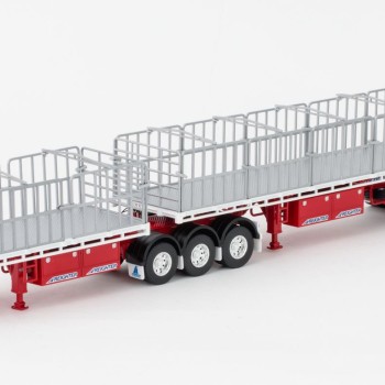Drake ZT09125 AUSTRALIAN Maxitrans Flat Top Freighter B-Double Trailer Set White & Red - Scale 1:50