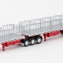 Drake ZT09125 AUSTRALIAN Maxitrans Flat Top Freighter B-Double Trailer Set White & Red - Scale 1:50