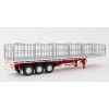 Drake ZT09125 AUSTRALIAN Maxitrans Flat Top Freighter B-Double Trailer Set White & Red - Scale 1:50