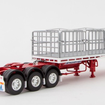 Drake ZT09125 AUSTRALIAN Maxitrans Flat Top Freighter B-Double Trailer Set White & Red - Scale 1:50