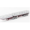 Drake ZT09135 AUSTRALIAN Maxitrans Freighter Flat Top B-Double Trailer Set - Burgundy - Scale 1:50