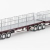 Drake ZT09135 AUSTRALIAN Maxitrans Freighter Flat Top B-Double Trailer Set - Burgundy - Scale 1:50