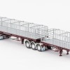 Drake ZT09135 AUSTRALIAN Maxitrans Freighter Flat Top B-Double Trailer Set - Burgundy - Scale 1:50