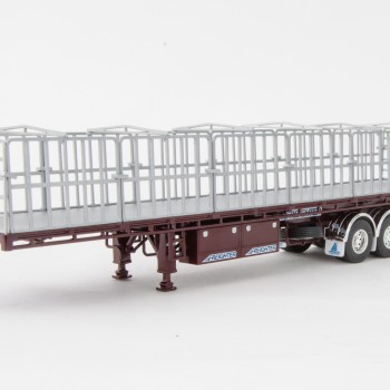 Drake ZT09135 AUSTRALIAN Maxitrans Freighter Flat Top B-Double Trailer Set - Burgundy - Scale 1:50