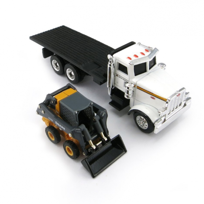Ertl 45474 - Peterbilt 367 Truck and John Deere 320e Skid Steer Loader - Scale 1:64