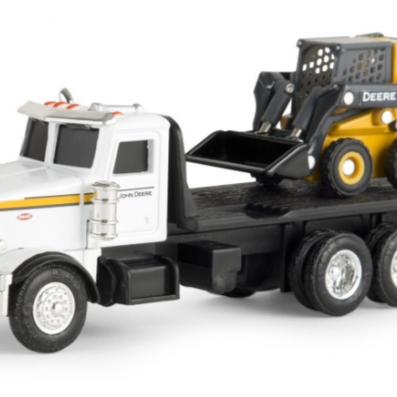 Ertl 45474 - Peterbilt 367 Truck and John Deere 320e Skid Steer Loader - Scale 1:64