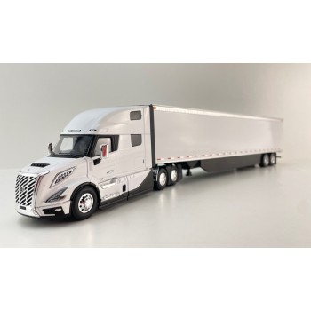 First Gear 50-3501 Volvo VNL 860 High-Roof Sleeper Truck with 53' Trailer with Skirts White 1:50 Scale