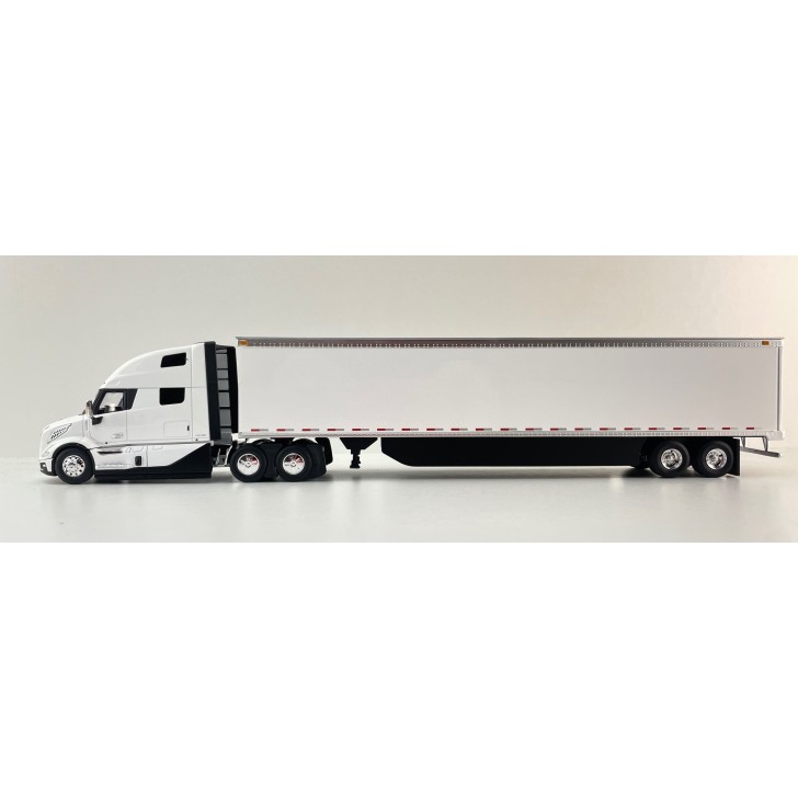 First Gear 50-3501 Volvo VNL 860 High-Roof Sleeper Truck with 53' Trailer with Skirts White 1:50 Scale