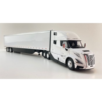 First Gear 50-3501 Volvo VNL 860 High-Roof Sleeper Truck with 53' Trailer with Skirts White 1:50 Scale