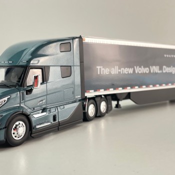 First Gear 50-3502 Volvo VNL 860 High-Roof Sleeper Truck with 53' Trailer with Skirts Coastal Mist 1:50 Scale