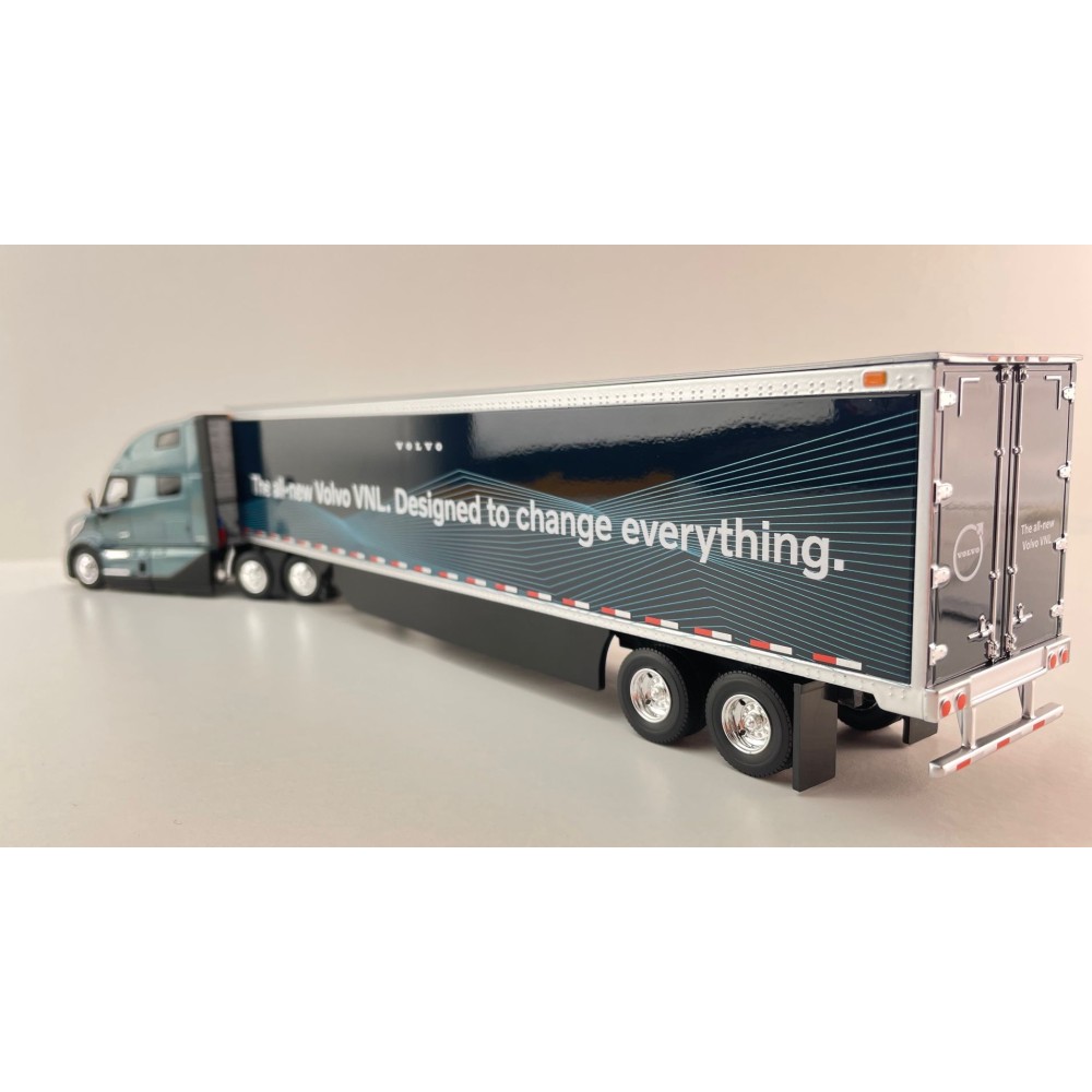 First Gear 50-3502 Volvo VNL 860 High-Roof Sleeper Truck with 53' Trailer with Skirts Coastal Mist 1:50 Scale