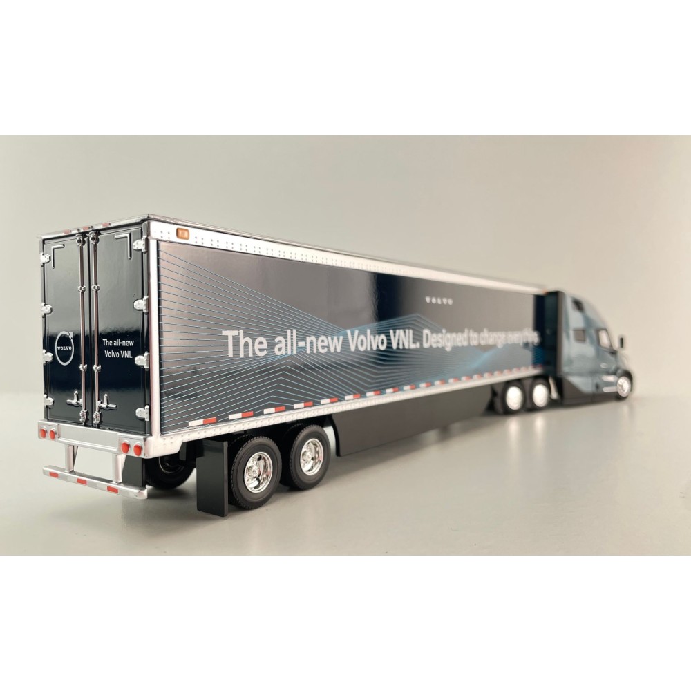 First Gear 50-3502 Volvo VNL 860 High-Roof Sleeper Truck with 53' Trailer with Skirts Coastal Mist 1:50 Scale