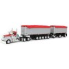 First Gear 60-1632 Viper Red / White Kenworth W900L Day Cab & East Series 31' and 20' End Dump Trailers Scale 1:64