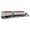 First Gear 60-1632 Viper Red / White Kenworth W900L Day Cab & East Series 31' and 20' End Dump Trailers Scale 1:64