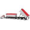 First Gear 60-1632 Viper Red / White Kenworth W900L Day Cab & East Series 31' and 20' End Dump Trailers Scale 1:64
