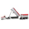 First Gear 60-1632 Viper Red / White Kenworth W900L Day Cab & East Series 31' and 20' End Dump Trailers Scale 1:64