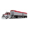 First Gear 60-1632 Viper Red / White Kenworth W900L Day Cab & East Series 31' and 20' End Dump Trailers Scale 1:64