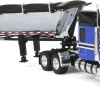 First Gear 60-2009 Kenworth W990 Truck Chrome MAC End Dump Trailer Blue & Black - Scale 1:64