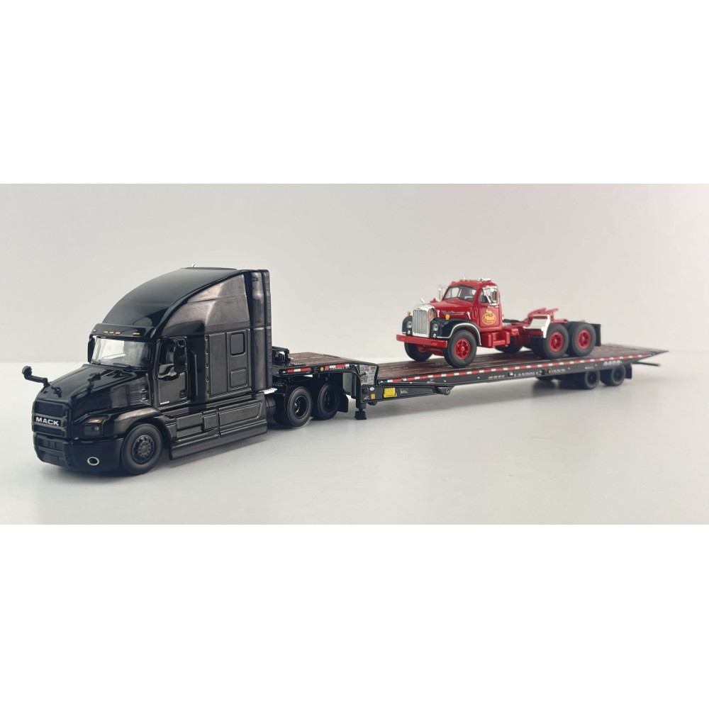 First Gear 60-2151 Mack Anthem 6x4 Truck with Landoll 440B-50CA Trailer & Mack B-61 Day Cab Load Truck 125 Years Mack Anniversary - Scale 1:64