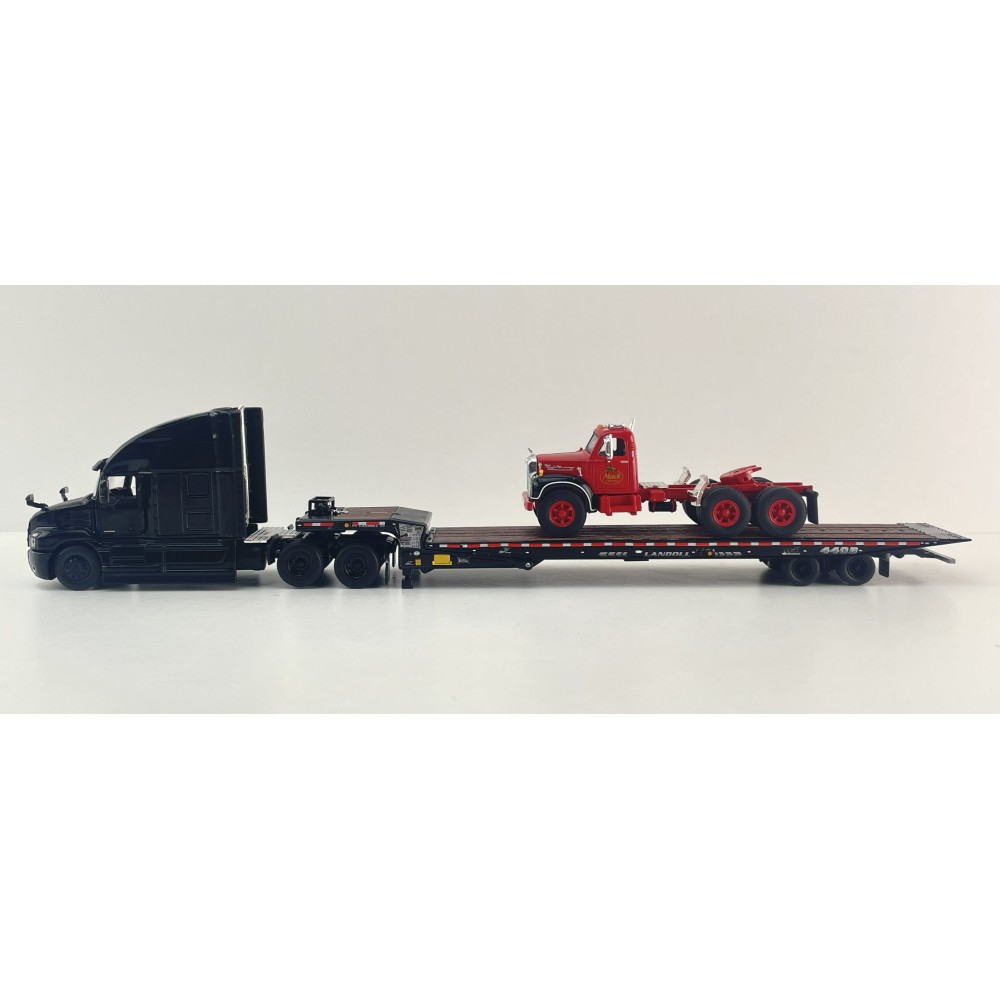 First Gear 60-2151 Mack Anthem 6x4 Truck with Landoll 440B-50CA Trailer & Mack B-61 Day Cab Load Truck 125 Years Mack Anniversary - Scale 1:64