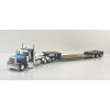 First Gear 60-2267 Peterbilt 359 Tri Drive With Tri Axle Lowboy With Flip Over Axle Trailer - Cappello Heavy Transport - Scale 1:64